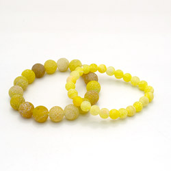 Браслет из агата кракле желтый матовый