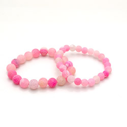 Фото товара браслет из агата кракле розового матового