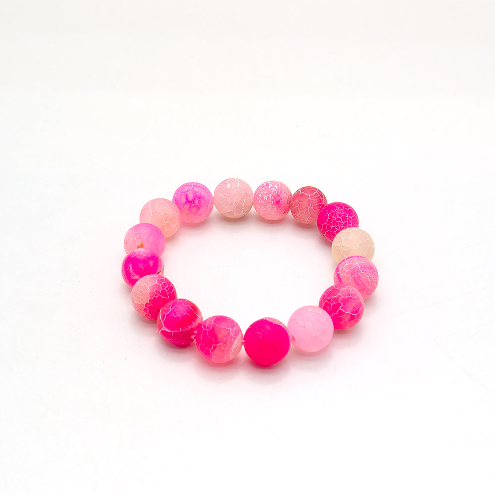 Фото товара браслет из агата кракле цвет фуксия матовый