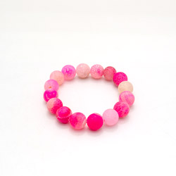 Фото товара браслет из агата кракле цвет фуксия матовый