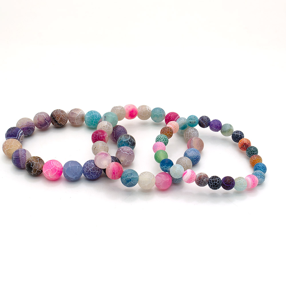 Фото товара браслет из агата кракле цвет "ассорти" матовый