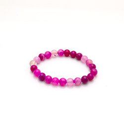Браслет из агата цвет фуксия 8мм