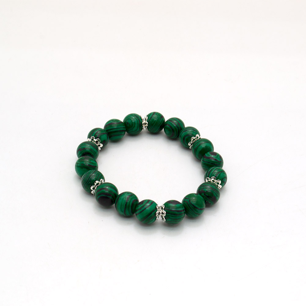 Фото товара браслет из малахита имитации с фурнитурой "бабочка"