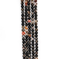 Агат "мозаика" шар цвет черный с оранжевым 12 мм