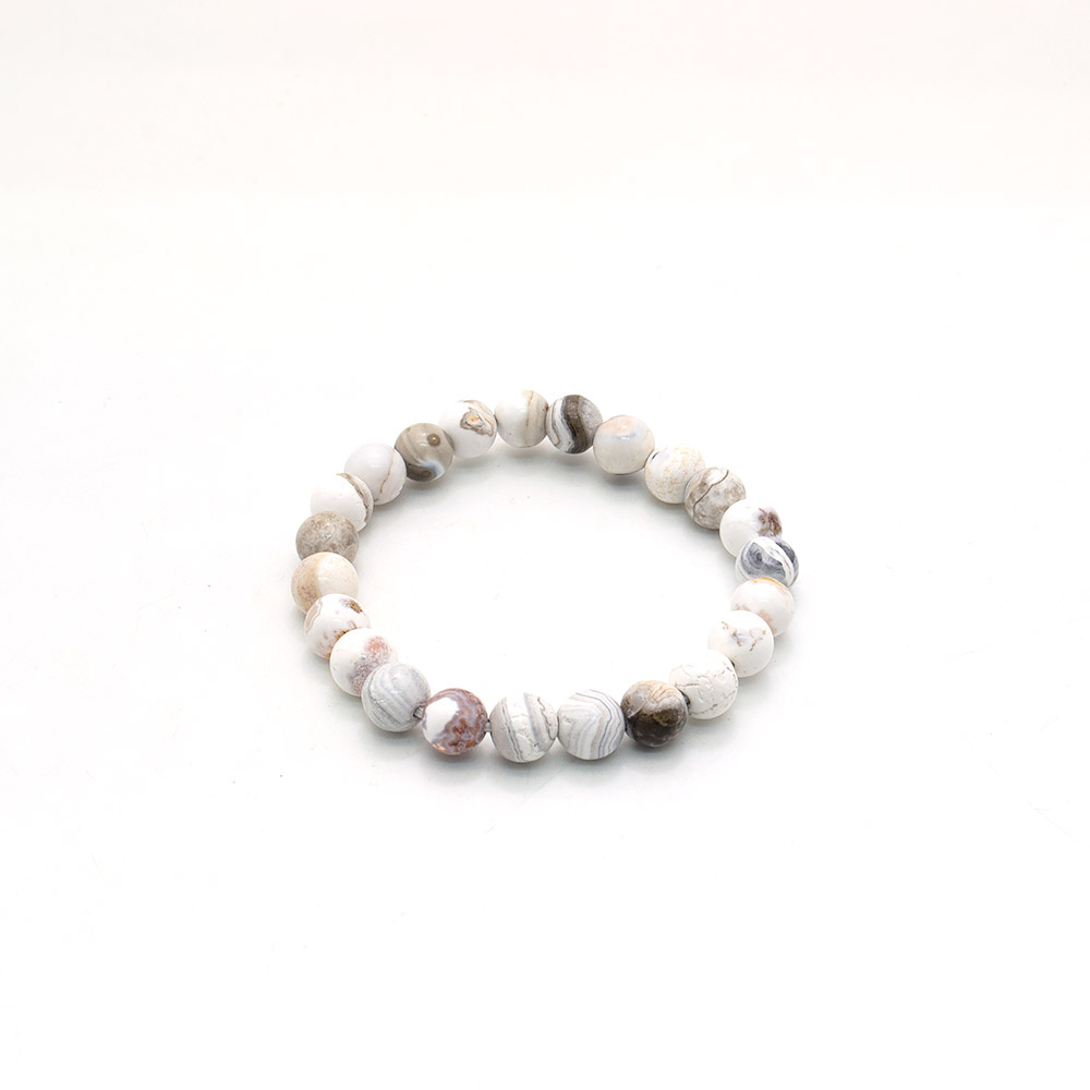 Фото товара браслет из агата кракле цвет молочный