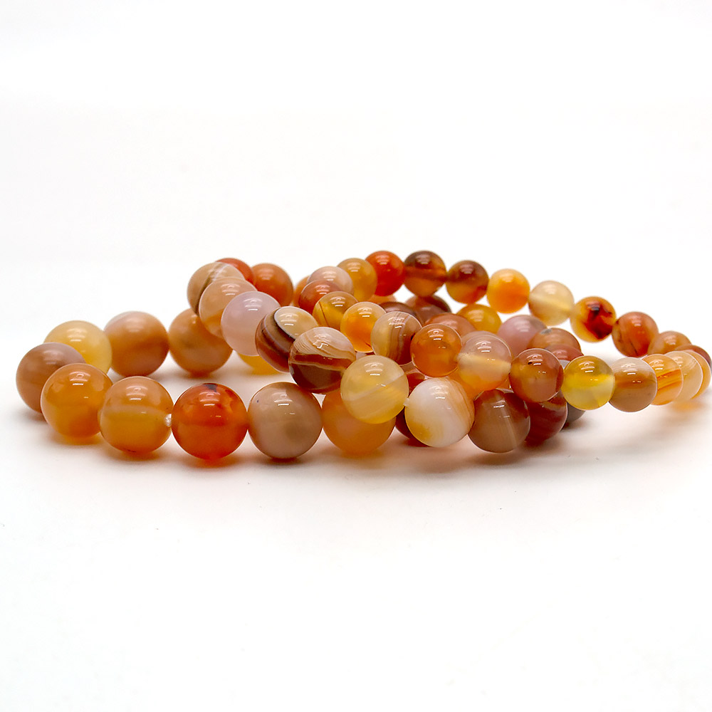 Браслет из агата цвет розовый ботсван