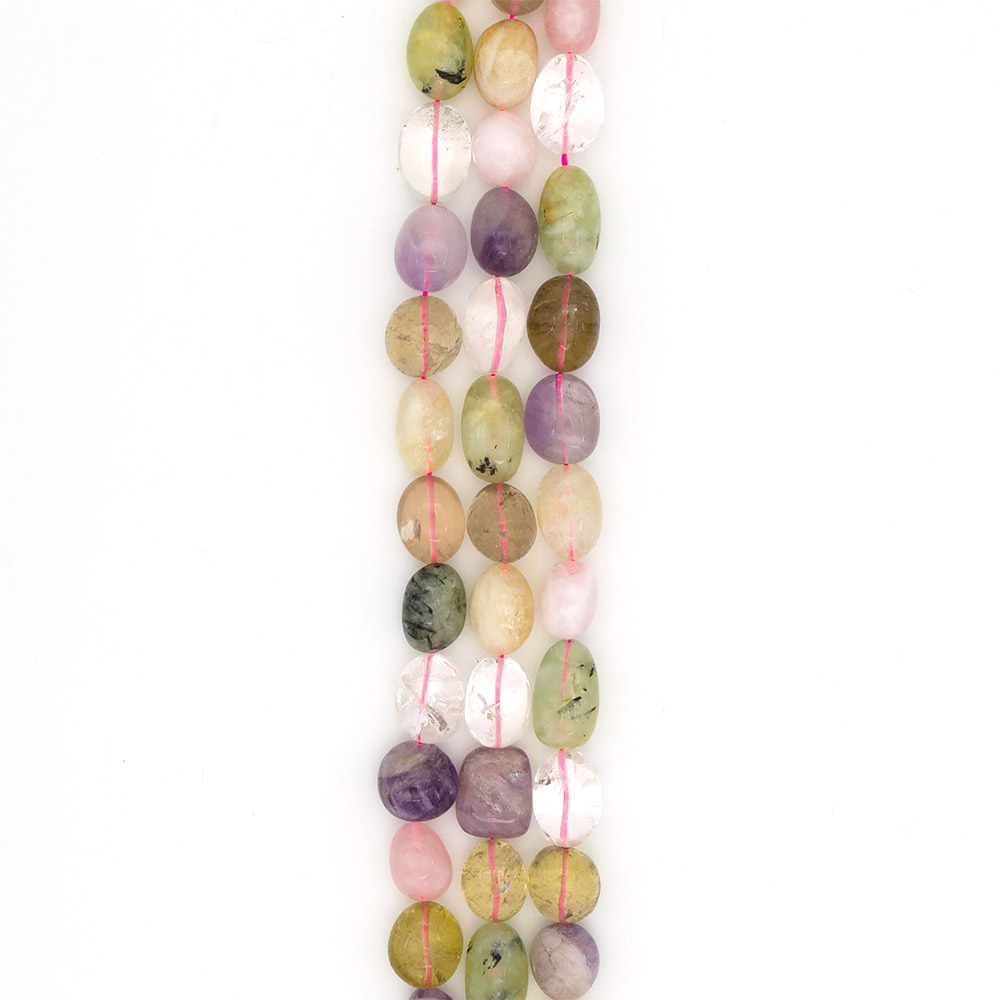 Фото товара цитрин,аметист,розовый кварц,горный хрусталь,пренит галтовка округлая 23*19 мм