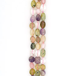 Цитрин,аметист,розовый кварц,горный хрусталь,пренит галтовка округлая 23*19 мм