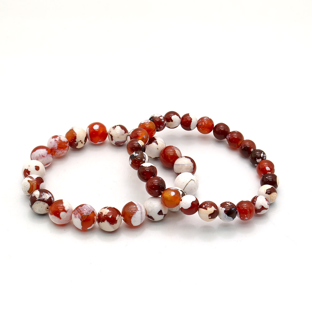 Фото товара браслет из агата "мозаика" красно-белый