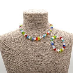 Бусы, браслет из лунного имитации с цирконом