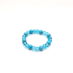 Браслет из бирюзы имитация с цирконом 8мм