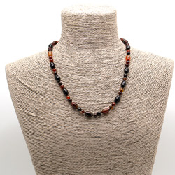 Фото товара бусы из сердолика темного бочонок 12х8 мм