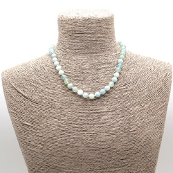 Бусы из аквамарина грань люкс шар