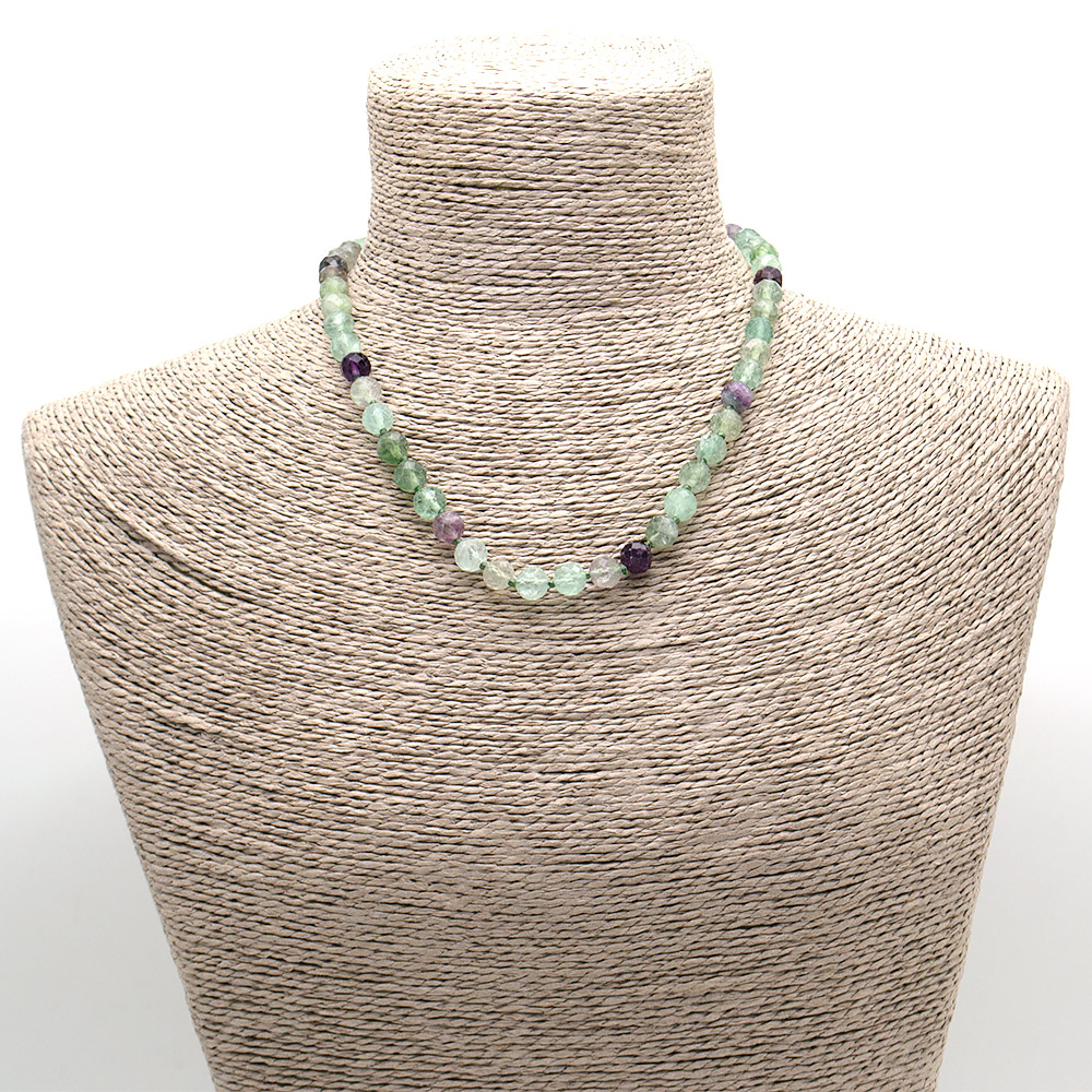 Фото товара бусы из флюорита грань люкс шар