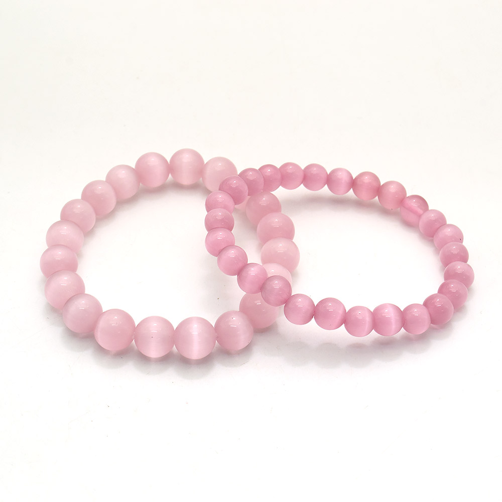 Фото товара браслет из кошачьего глаза цвет бледно-розовый