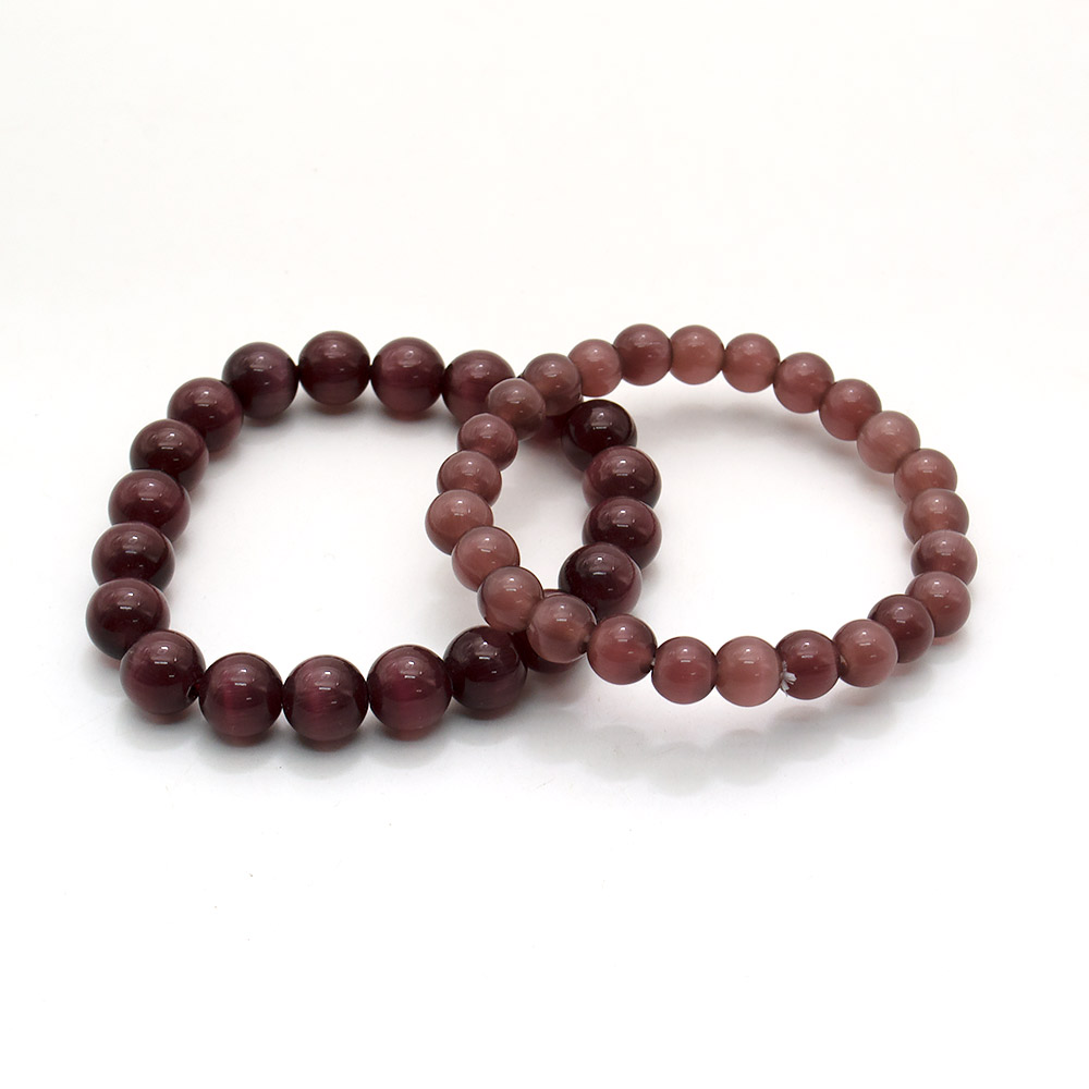 Фото товара браслет из кошачьего глаза цвет сливовый