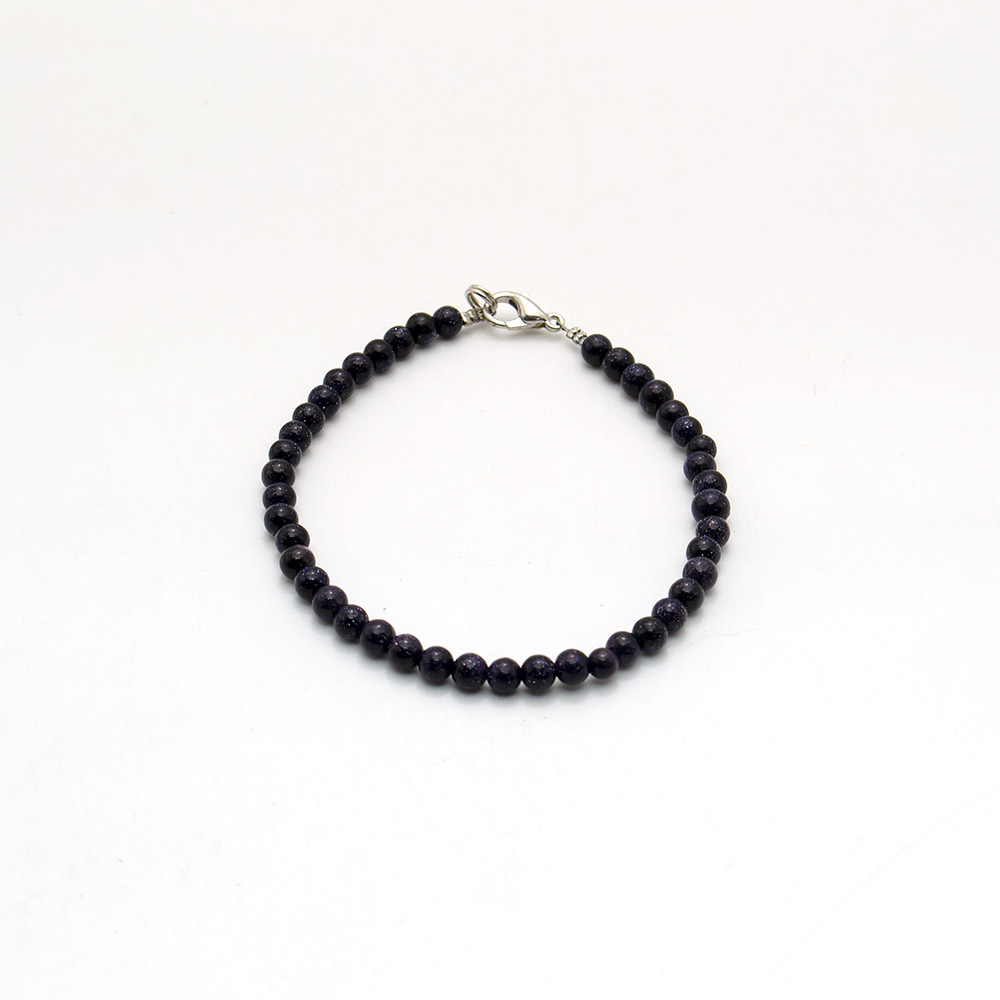 Фото товара браслет из авантюрина синтетического синего 4 мм