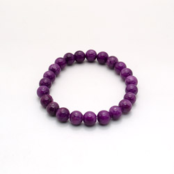 Браслет из кальцита тонированного цвет фуксия