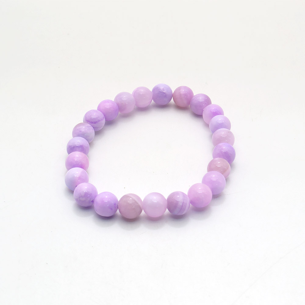 Фото товара браслет из кальцита цвет фиолетово-сиреневый шар