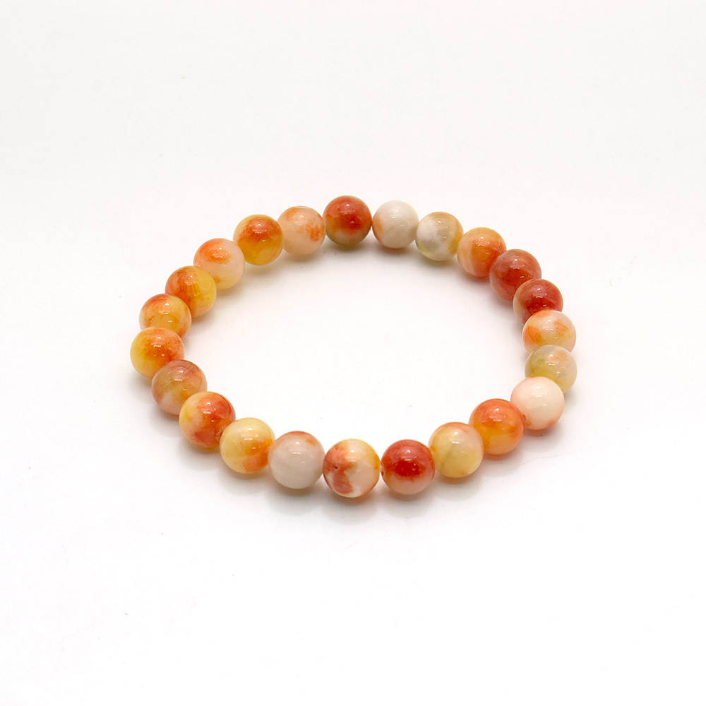 Фото товара браслет из кальцита пигментированного оранжевым
