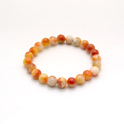 Браслет из кальцита пигментированного оранжевым
