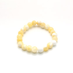 Браслет из кальцита цвет бледно-желтый