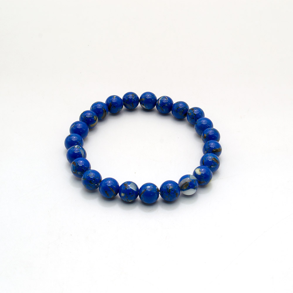 Фото товара браслет из мозаики синей с гелиотисом 8 мм