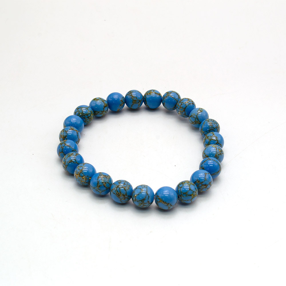 Фото товара браслет из мозаики голубой с патиной 8 мм