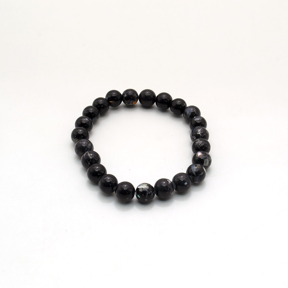 Фото товара браслет из мозаики черной с гелиотисом 8 мм