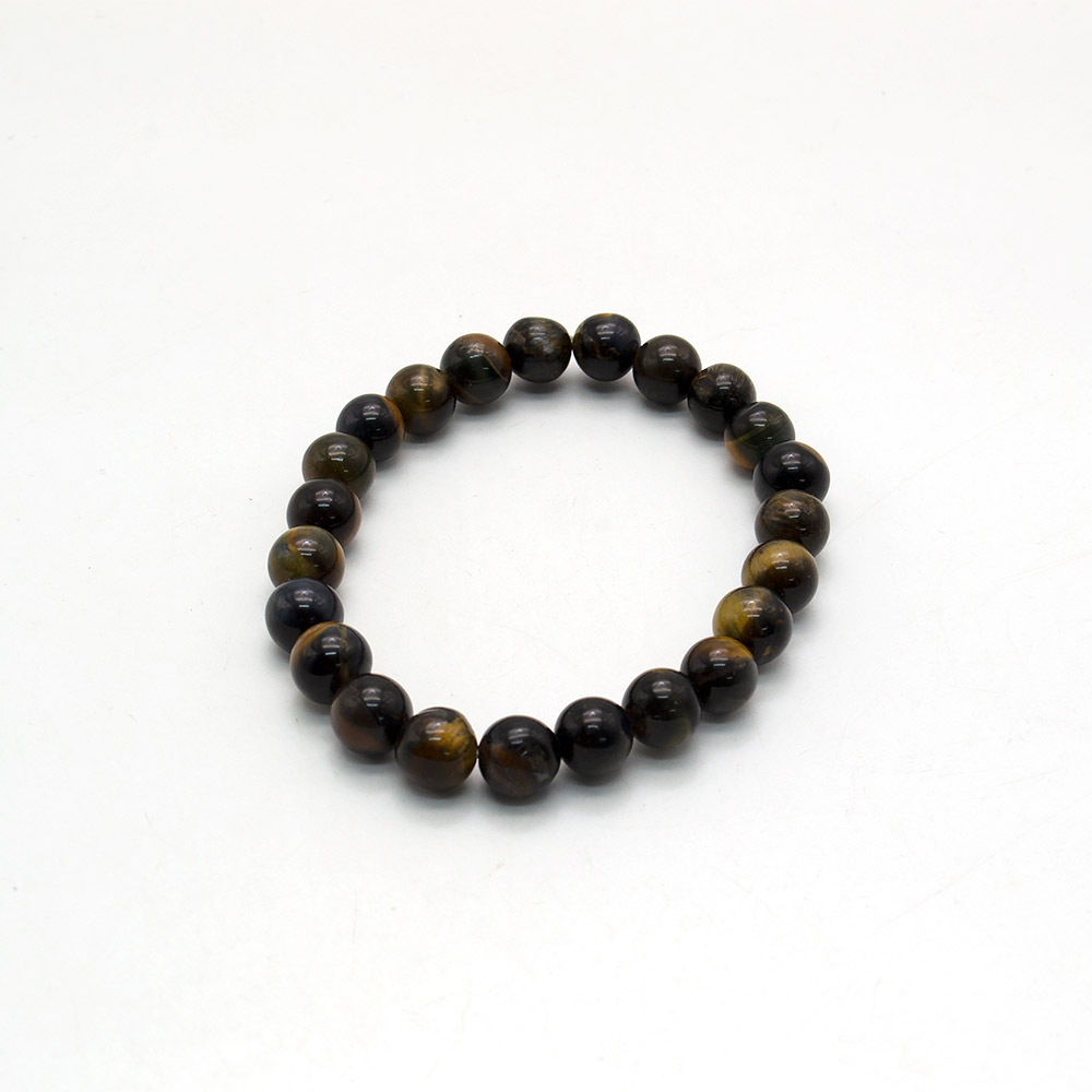 Фото товара браслет из тигрового и соколиного глаза шар