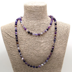 Фото товара бусы из агата цвет фиолетовый 8 мм 1.20см