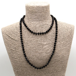 Бусы из циркона синтетического черного рондоль 1.20 см