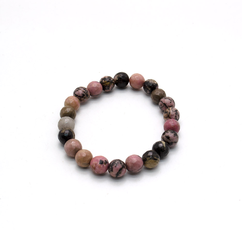 Фото товара браслет из родонита 8 мм грань