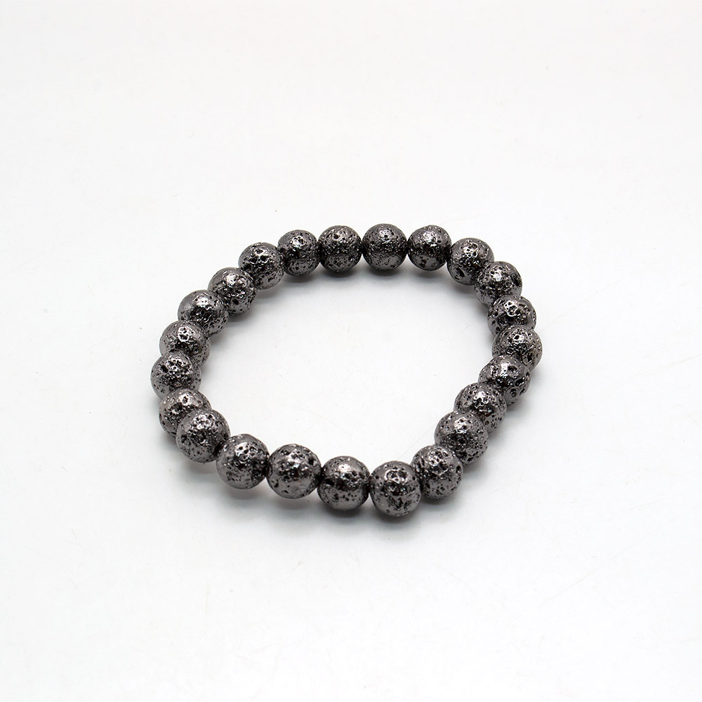 Фото товара браслет из лавы с покрытием хром