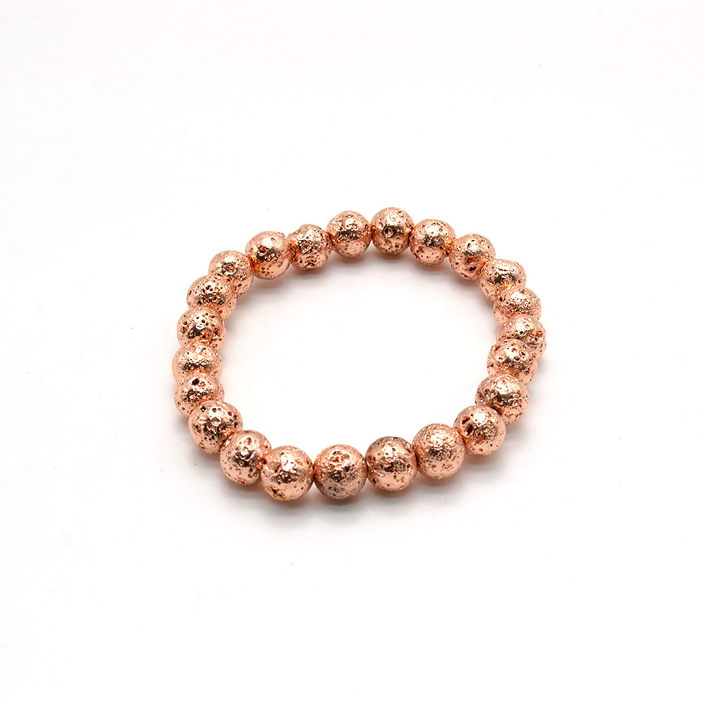 Фото товара браслет из лавы с покрытием розовое золото