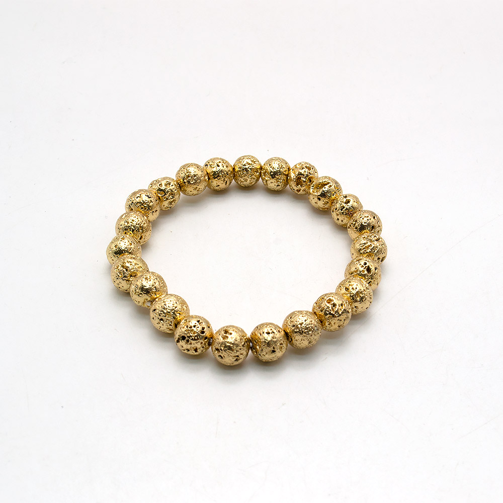 Фото товара браслет из лавы с покрытием золото