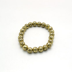 Браслет из лавы с покрытием черн.золото