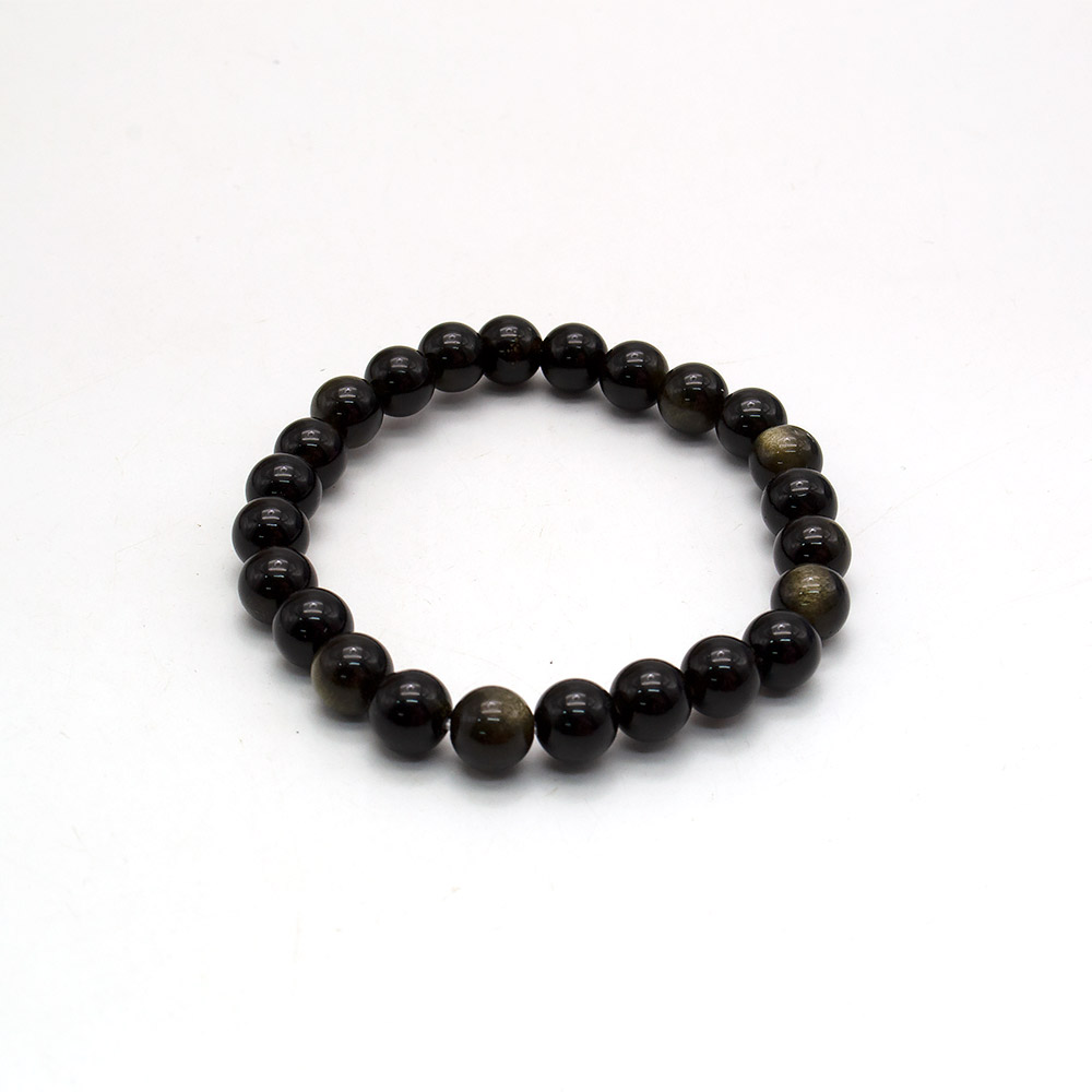 Фото товара браслет из обсидиана золотистого 8мм