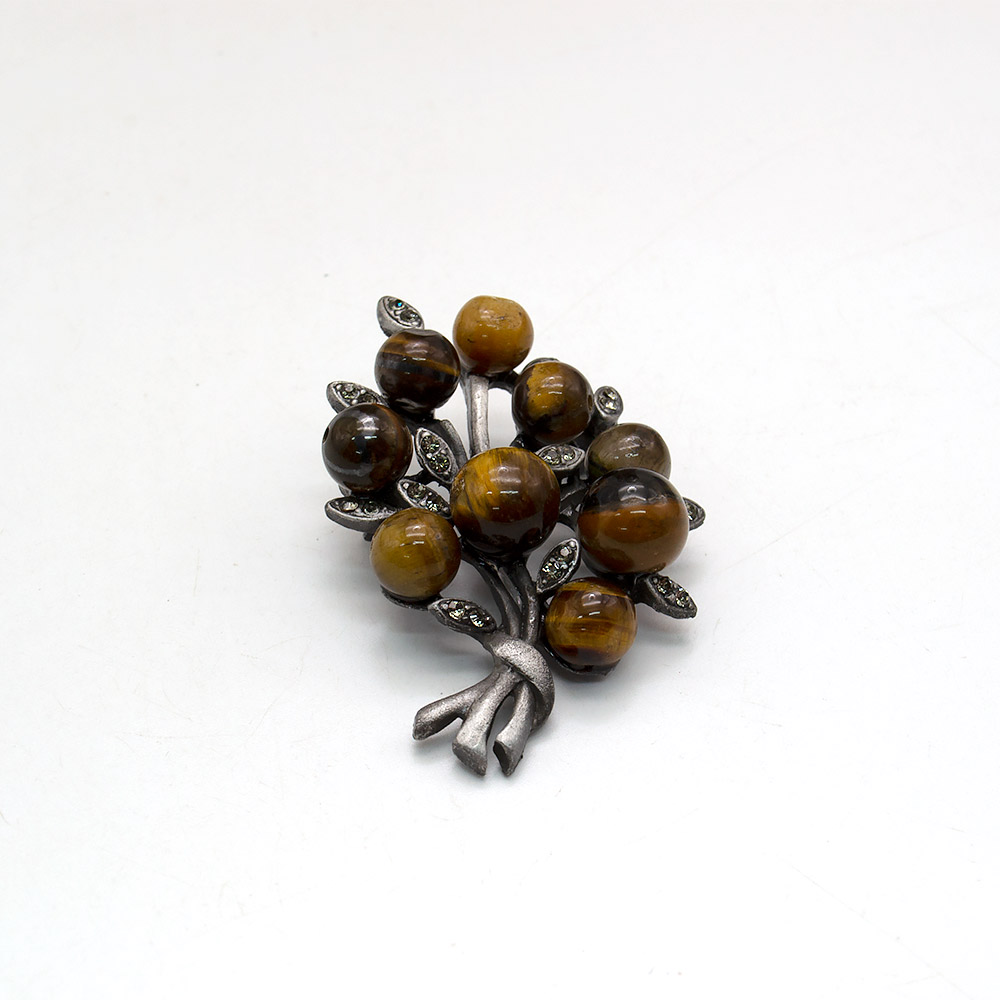 Фото товара брошь "букет 9 шариков" тигровый глаз а0429