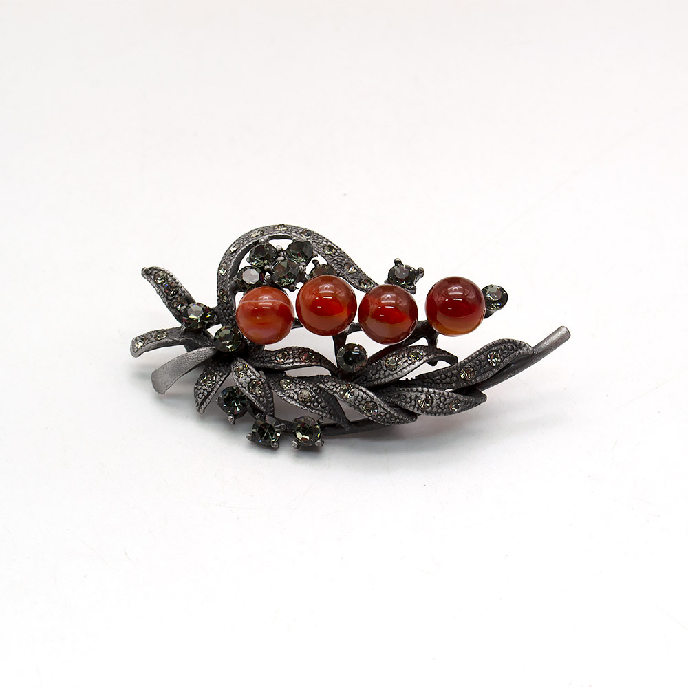 Фото товара брошь "арфа" сердолик а0162