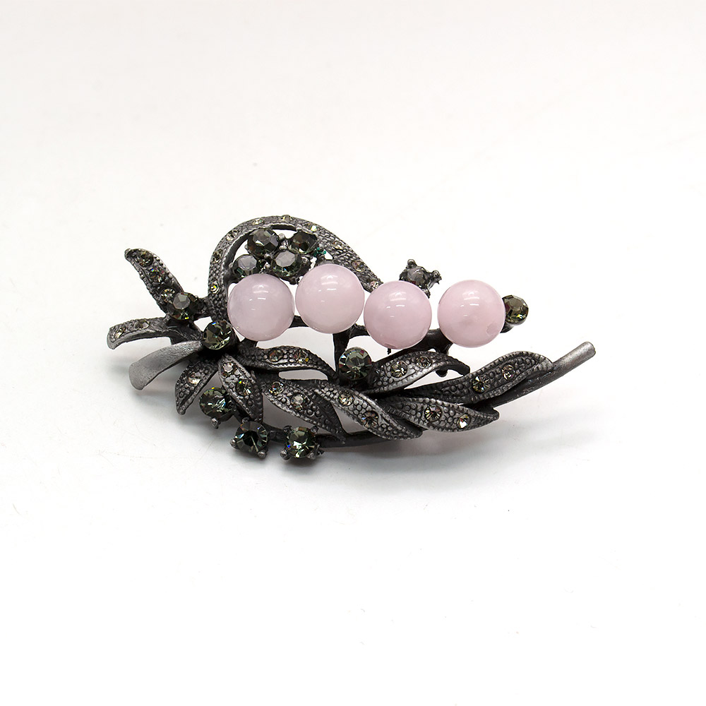 Фото товара брошь "арфа" розовый кварц а0162