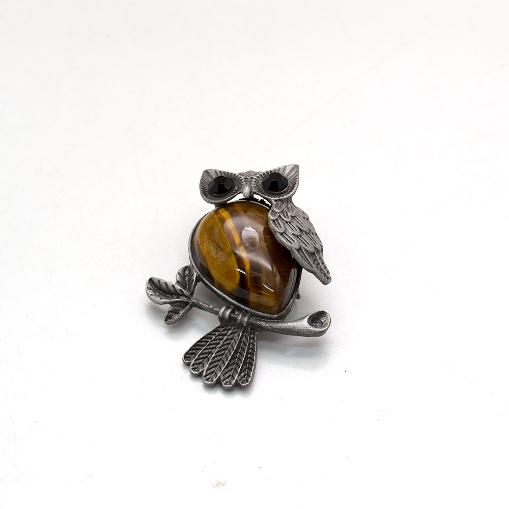 Фото товара брошь-подвеска "совушка" тигровый глаз d0232