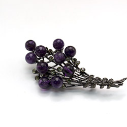 Брошь "Букет с лентой" аметист А0185