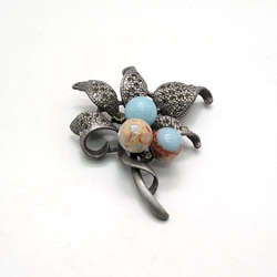Фото товара брошь "пять лепестков" варисцит а0198