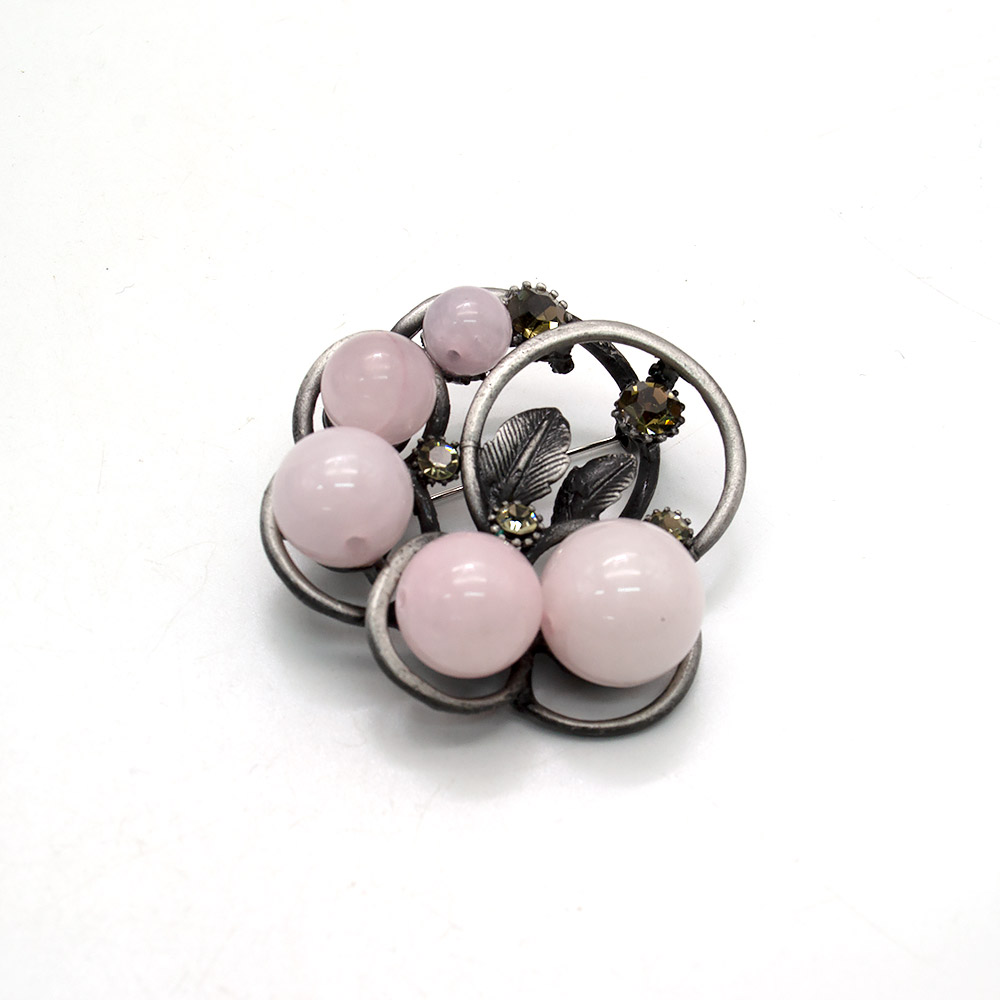 Фото товара брошь "букет невесты"розовый кварц а0128