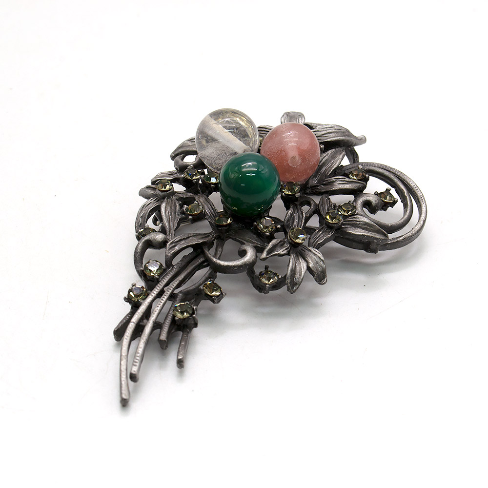 Фото товара брошь "букет ажурный" микс камней а0158