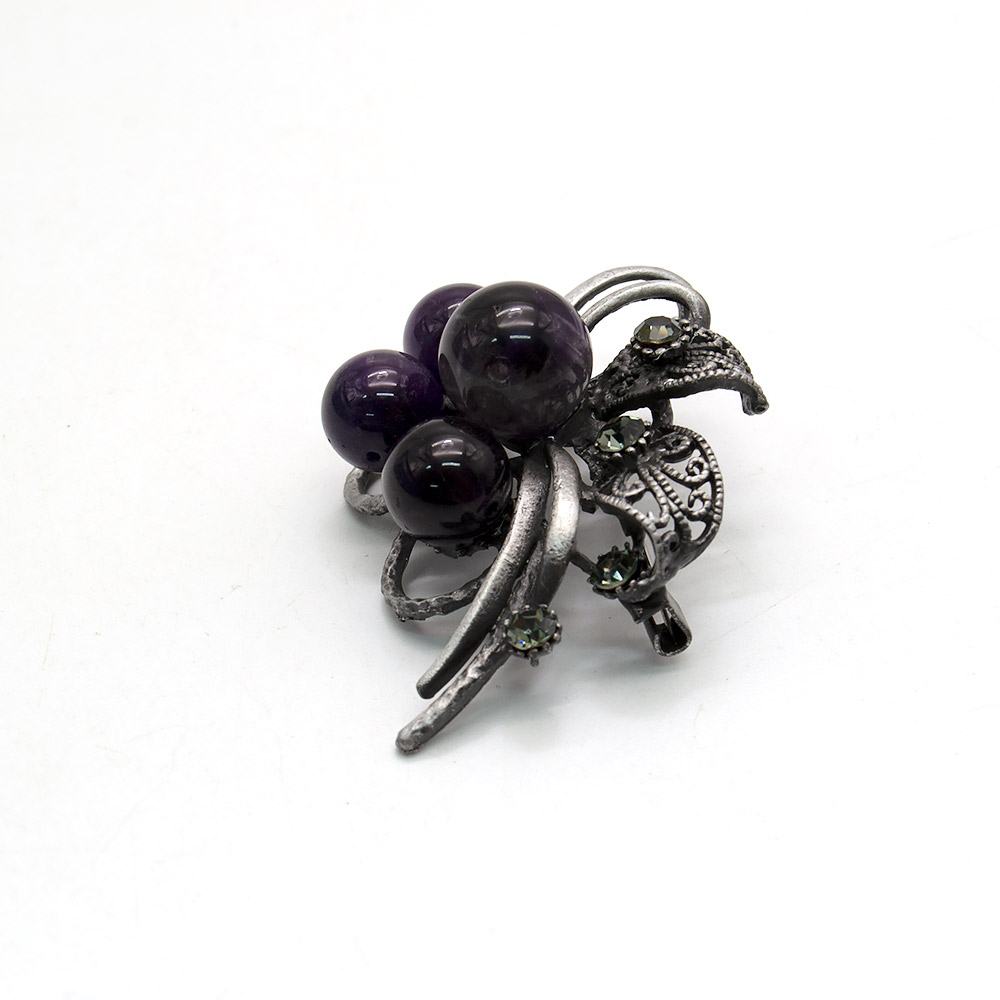 Фото товара брошь "бант со стразами" аметист а0161