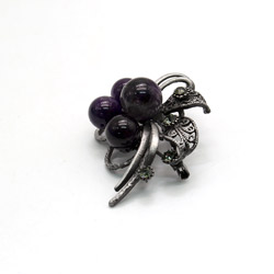 Брошь "Бант со стразами" аметист А0161