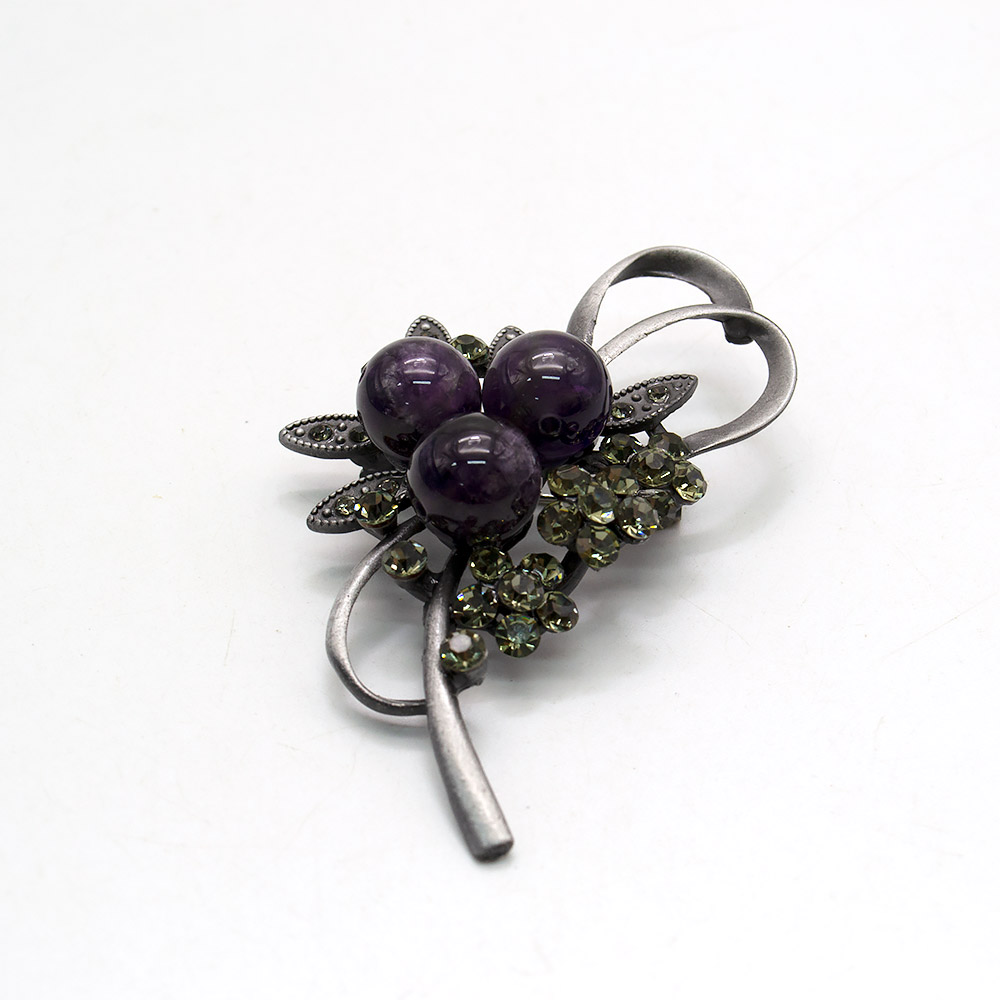 Фото товара брошь "бант 3 кольца" аметист а0101