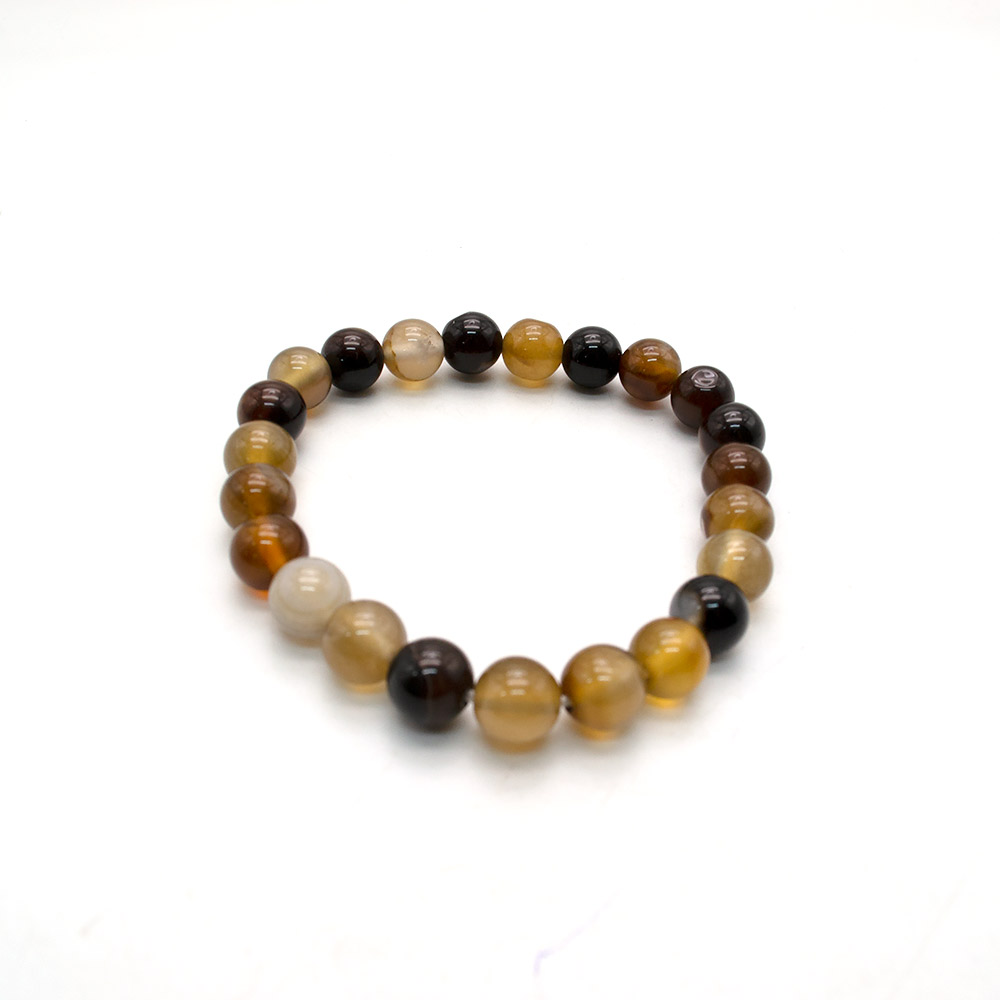 Фото товара браслет из агата коричнево-желтого шар 8 мм